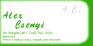 alex csenyi business card